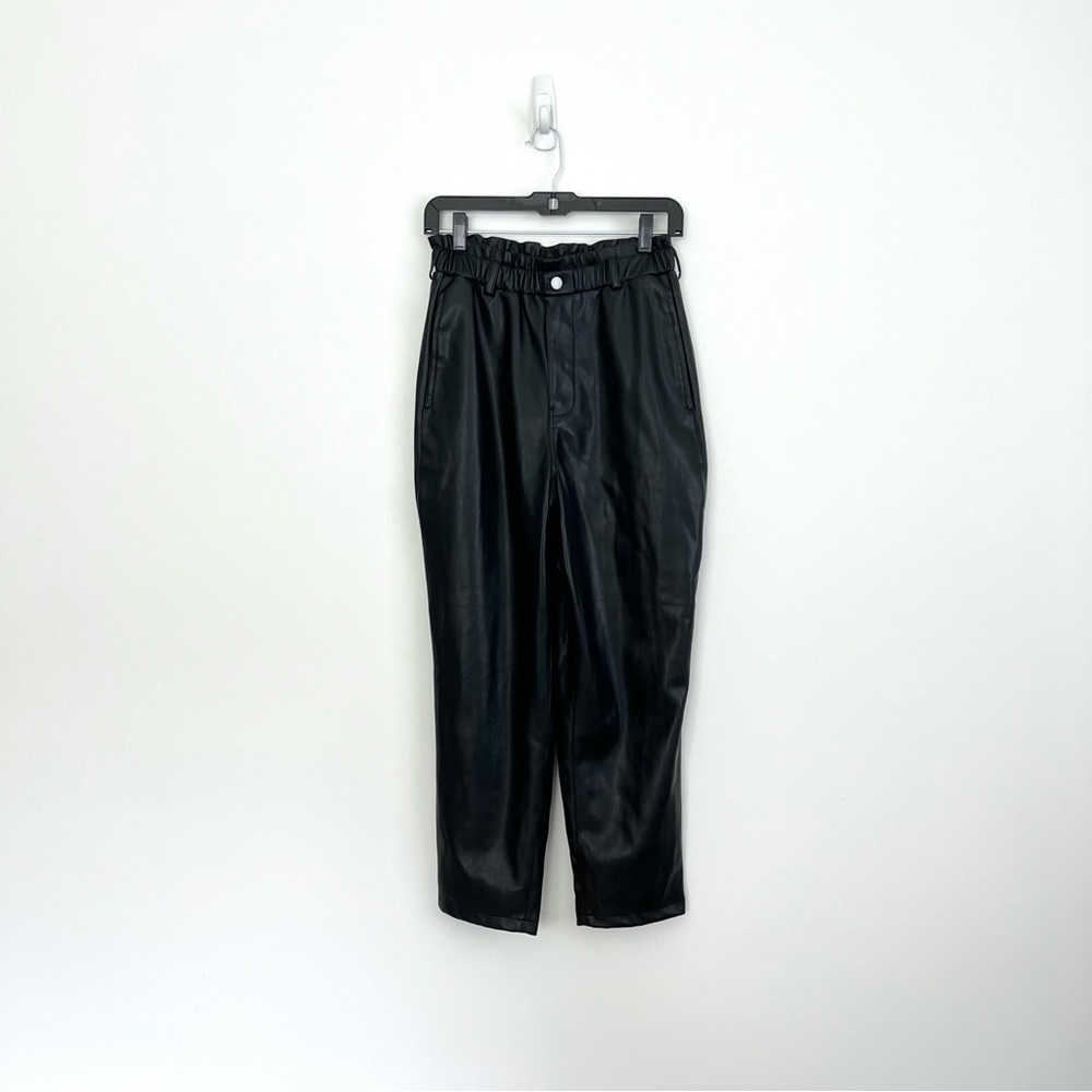 Anthropologie Avec Les Filles Tyler Paperbag Faux Leather Pants - Picture 5 of 11